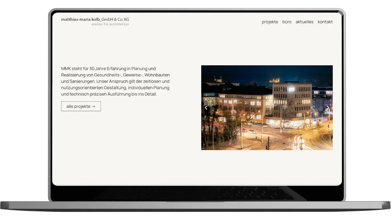 Website Projekt MMK Architekten